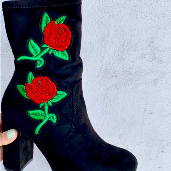 ‼️Black Floral Bootie‼️ - Picture 3 of 7